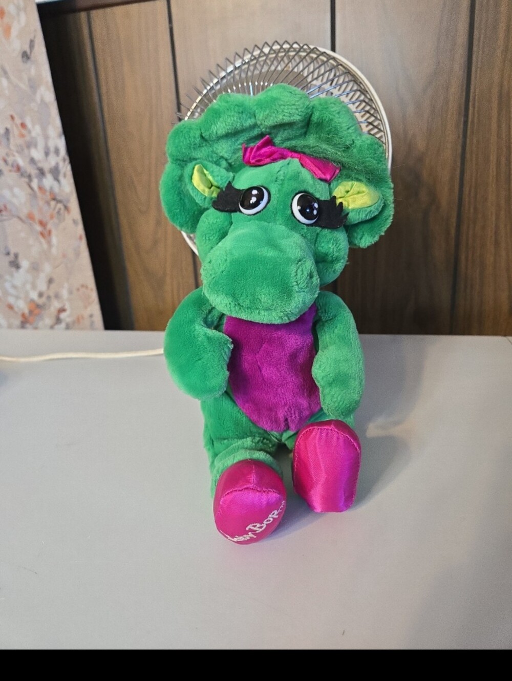 Vtg 1992 Barney and Friends Baby Bop Plush Stuffed Dinosaur Triceratops Lyons